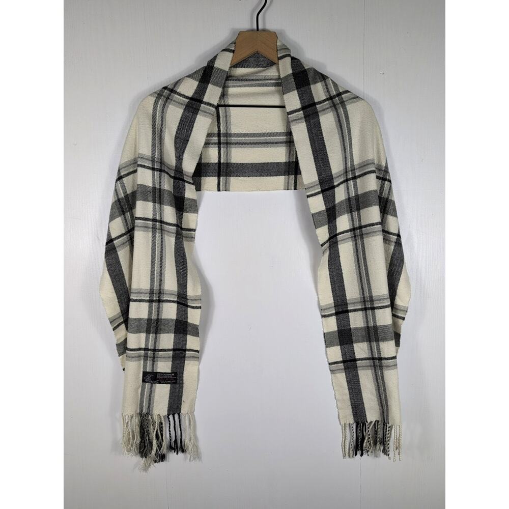 Italy Design Cashmere Blend Scarf Unisex Multicolor Plaid Fringe Soft Wrap Shawl